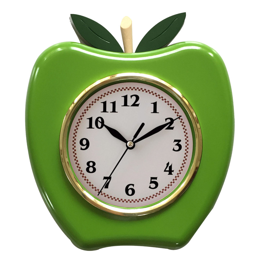 Green apple wall clock