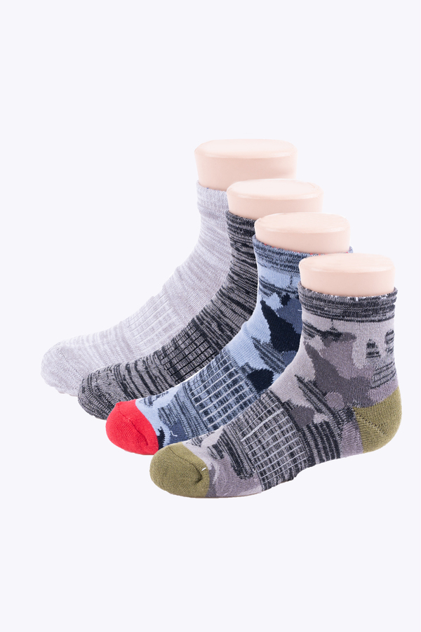 Growing Socks by Peds - Boy's ankle socks, pk. of 4