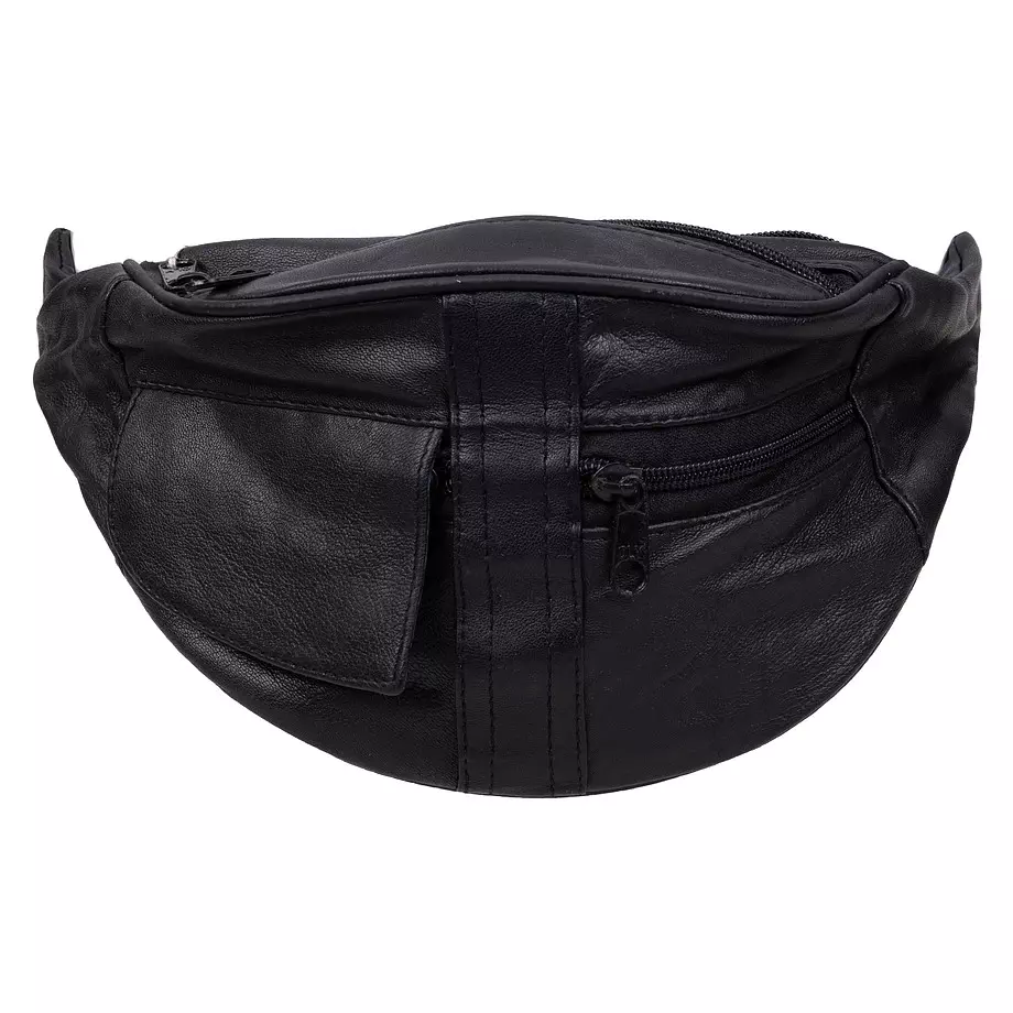 Half-moon shaped fanny pack with 4 pockets