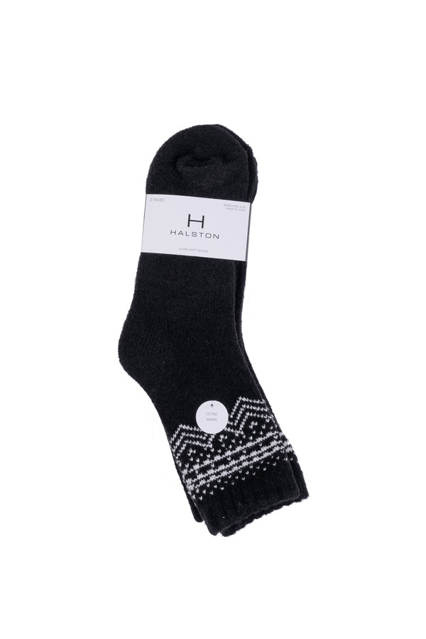 Halston - Ultra soft socks - boot socks - Fair Isle - 3 pairs