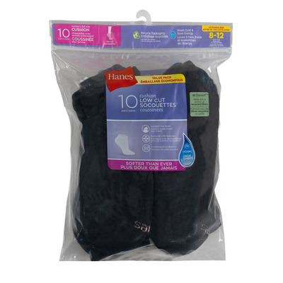 Hanes - Chaussettes basses rembourr&eacute;es, 10 paires