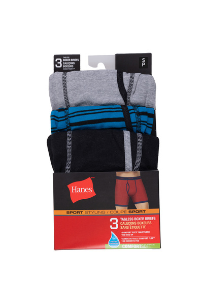 Hanes - Sport Styling, tagless boxer briefs, pk. of 3