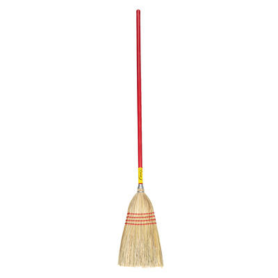Heavy-duty corn broom with wooden handle