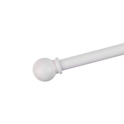 Henlé Pro - Telescopic curtain rod 48-84 in., 5/8 in. diam. in  white with ball ends