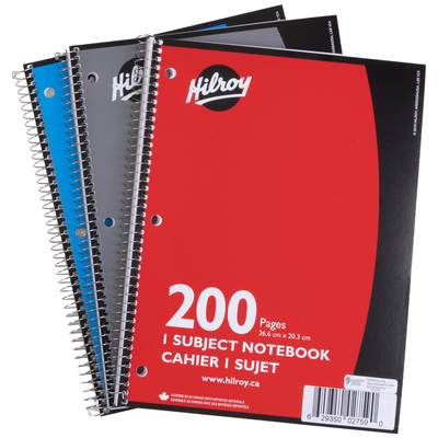 Hilroy - 1 subject spiral notebook, 200 pages
