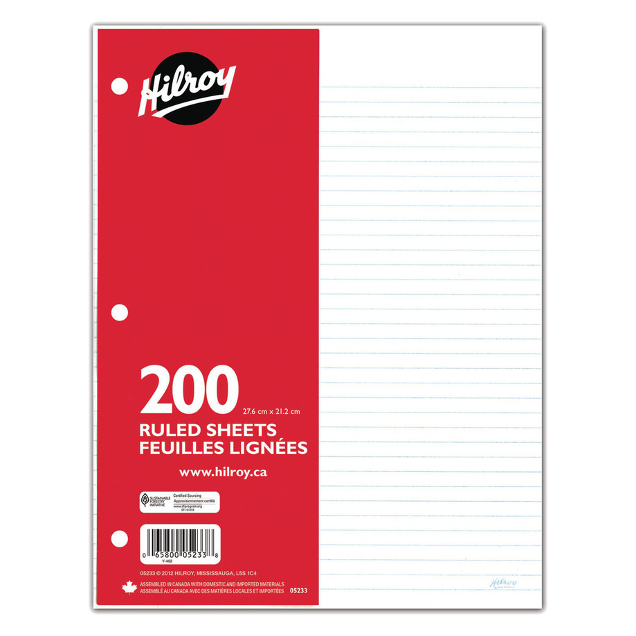 Hilroy - 200 ruled sheets
