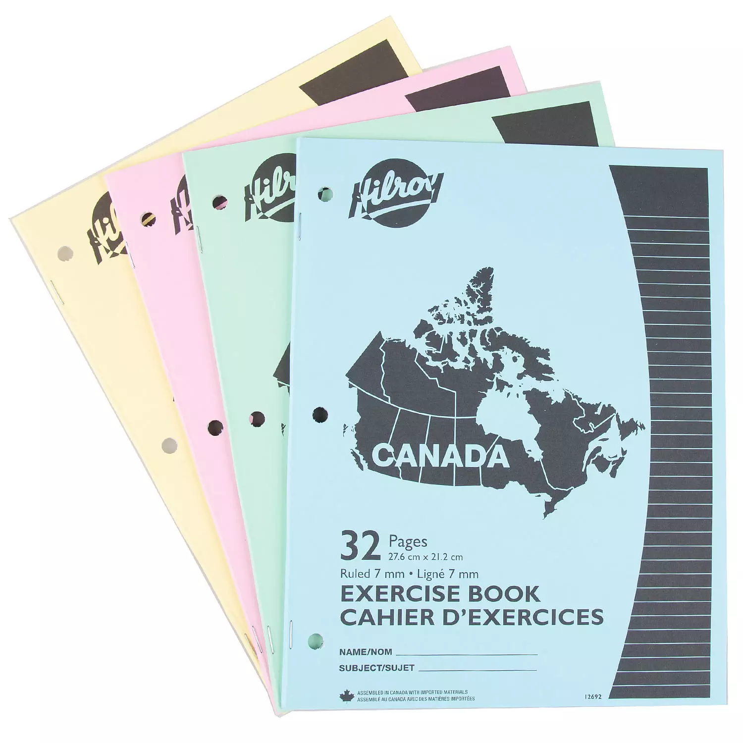 Hilroy - Exercise books, 32 pages, ruled 7 mm, pk. of 4