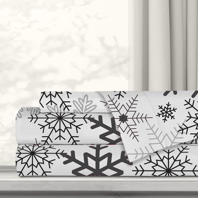 Holiday microfiber sheet set - Snowflakes
