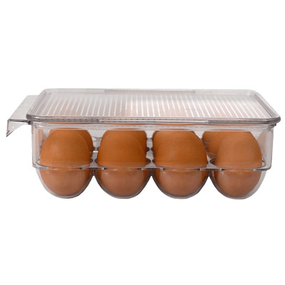 Home Basics - Stackable 12 compartment plastic egg container with lid