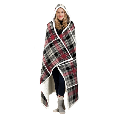Hooded throw blanket with sherpa lining, 48"x65"