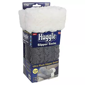 Huggle - Chaussettes ultra moelleuses avec semelles antidérapantes