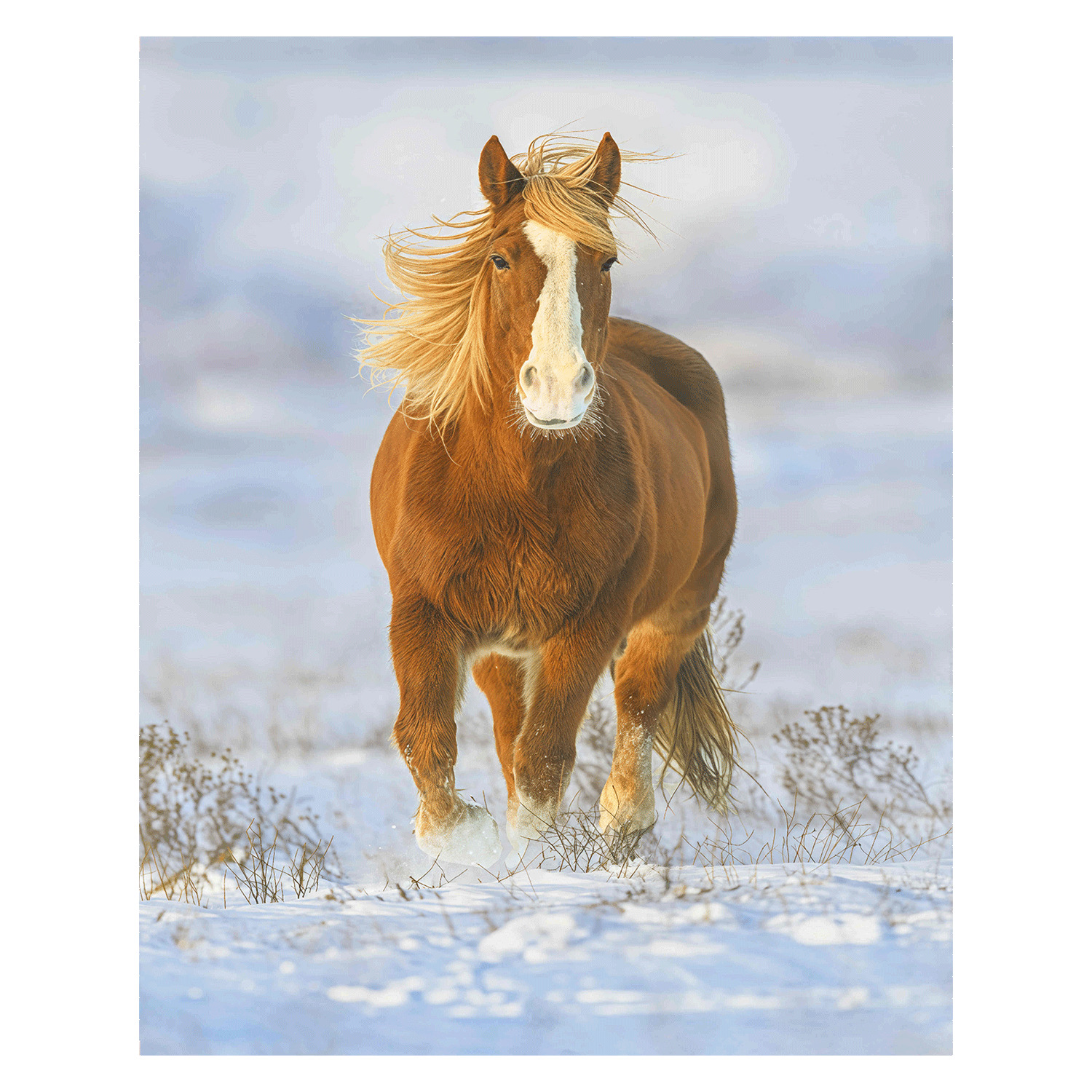 Hyper realistic printed throw - Horse, 50"x60"