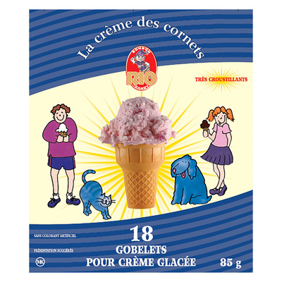 Ice cream cones, Pk. of 18