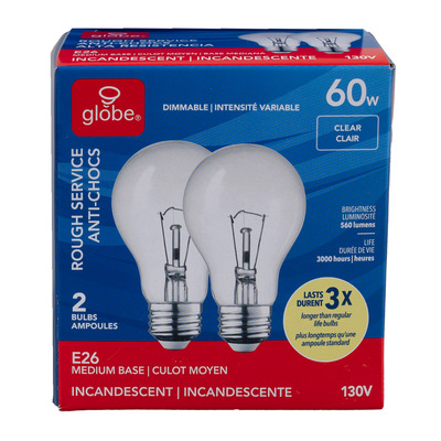 Incandescent light bulb, Clear