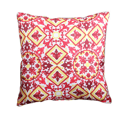 Indoor/outdoor printed decorative cushion, 17"x17"