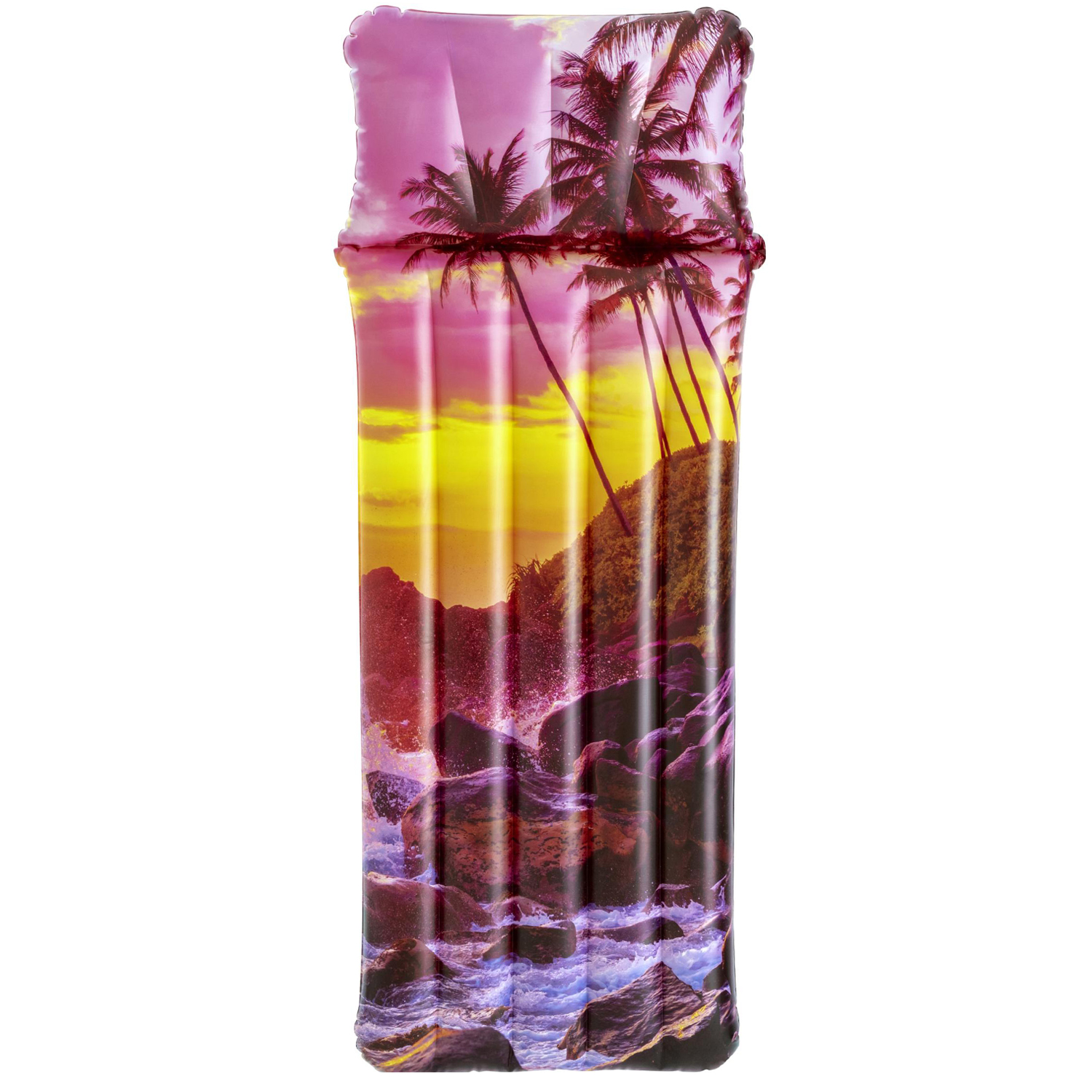 Inflatable floating lounge mat, 72" - Palm trees