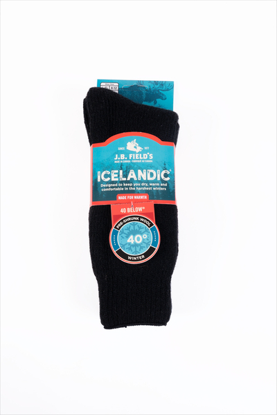 J. B. Field's - Icelandic, pre-shrunk wool thermal socks, 1 pair