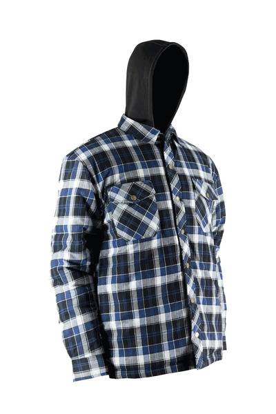 Jackfield - Quilted flannel shirt with with hood and rustproof snaps