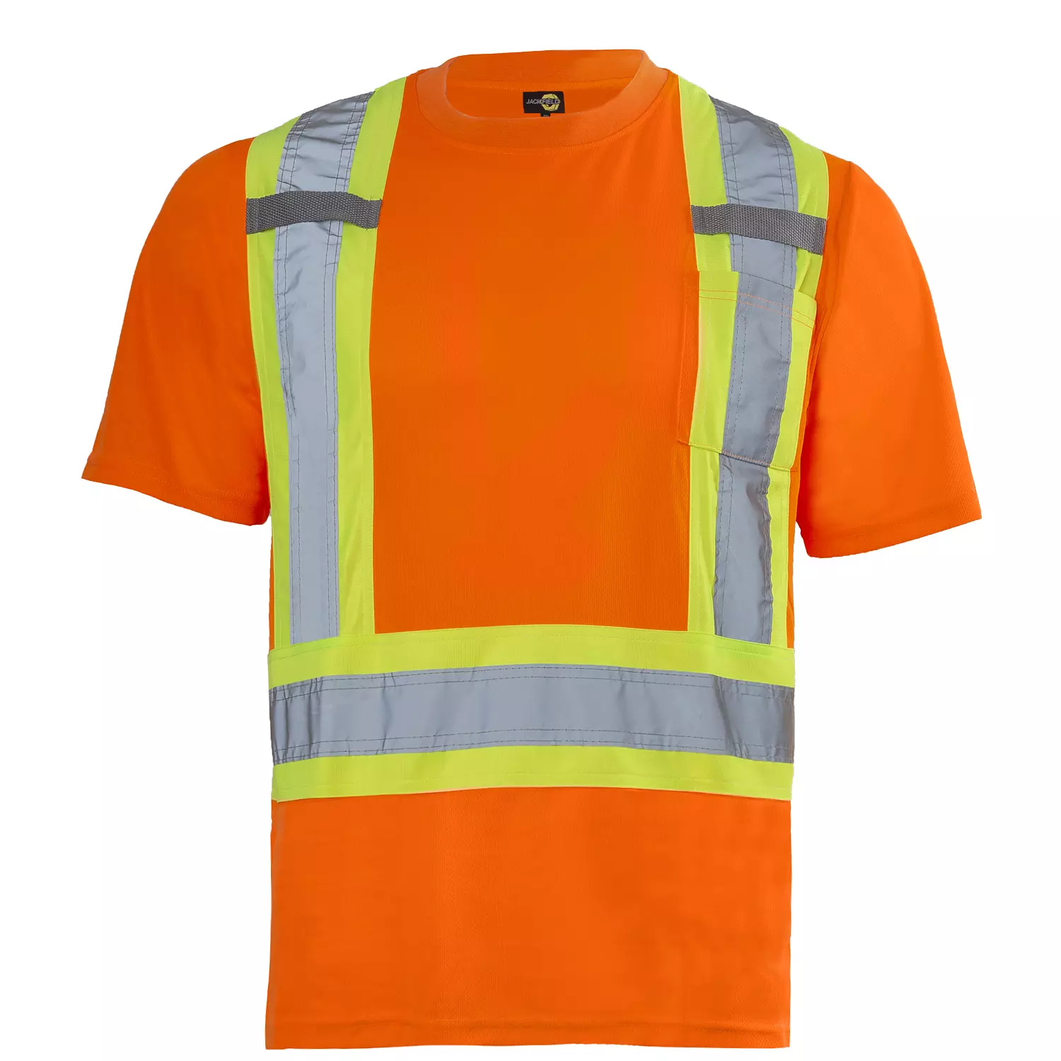 Jackfield - T-shirt manches courtes, haute visibilité, orange, grand (G)