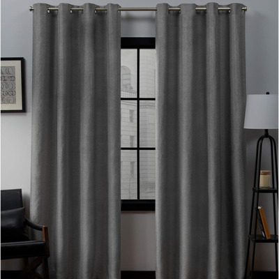 Jacquard curtain with metal grommets