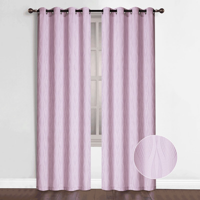 Jacquard curtain with metal grommets, 54"x84" - Whirlwinds