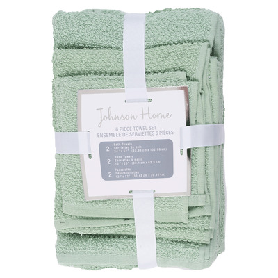 JOHNSON HOME - Ens. de serviettes en coton, 6 mcx