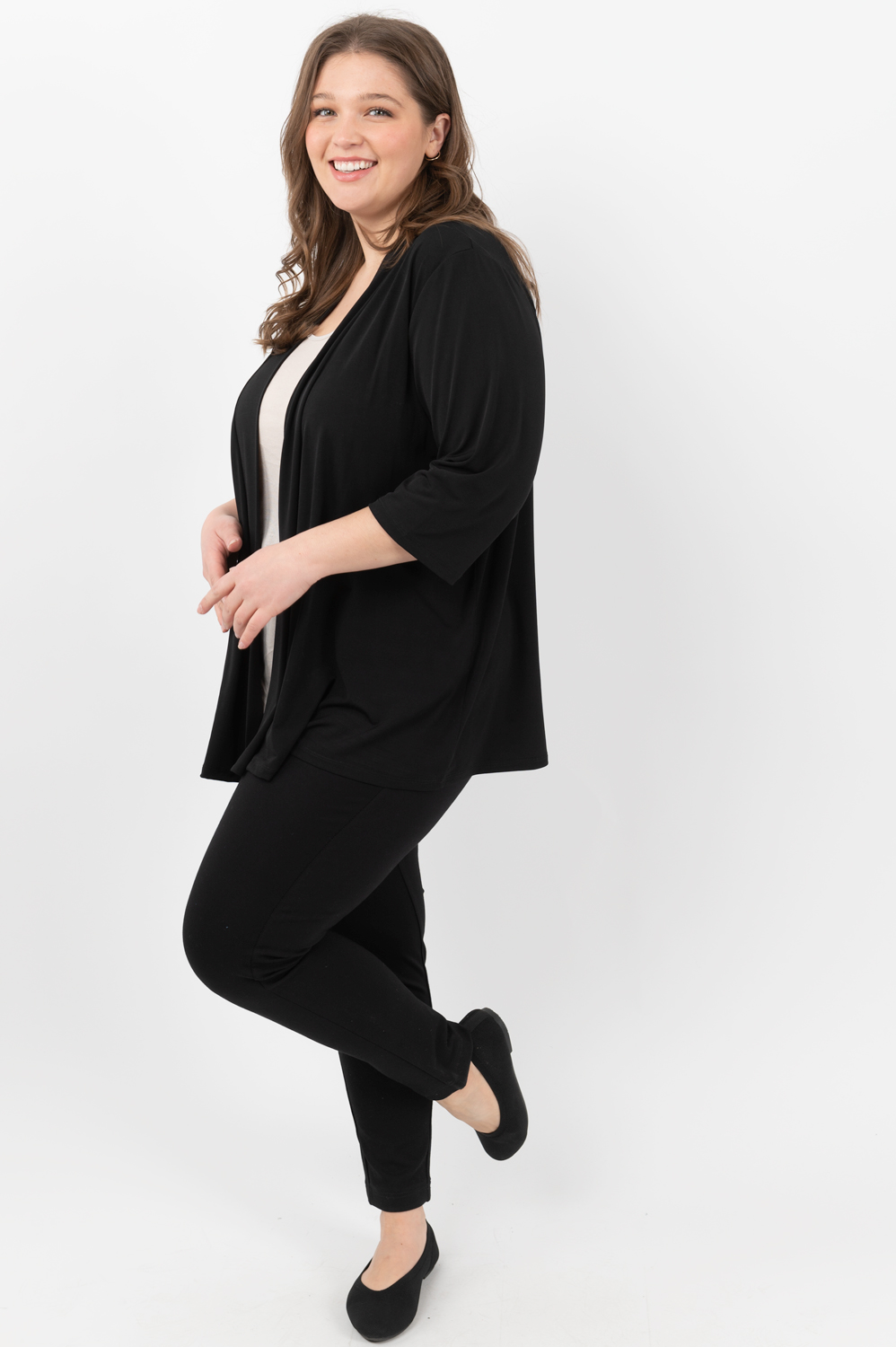 Judy Logan - Cardigan léger ouvert - Noir