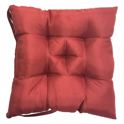 Julia - Tufted, linen look chair cushion, 18"x18"