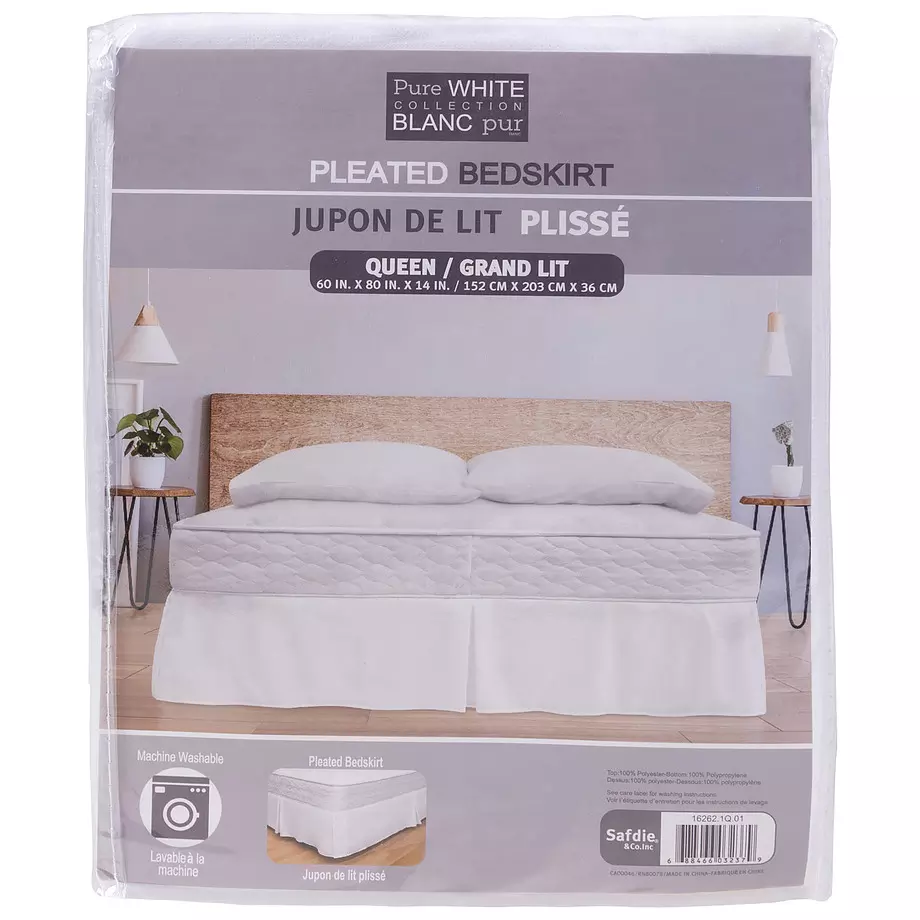 Jupon de lit plissé, grand lit