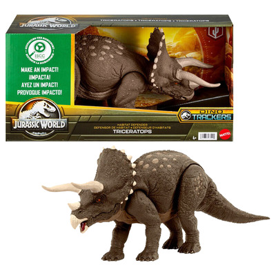 Jurassic World - Dominion Roar Strikers, figurine de dinosaure - Triceratops