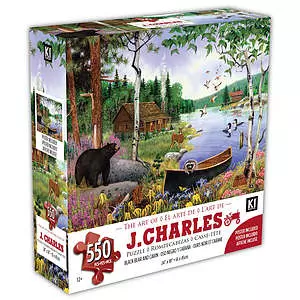 KI - Puzzle, J. Charles, Ours noir et cabane, 550 mcx