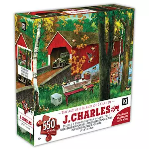 KI - Puzzle, J. Charles, Pont couvert avec table de picnic, 550 mcx