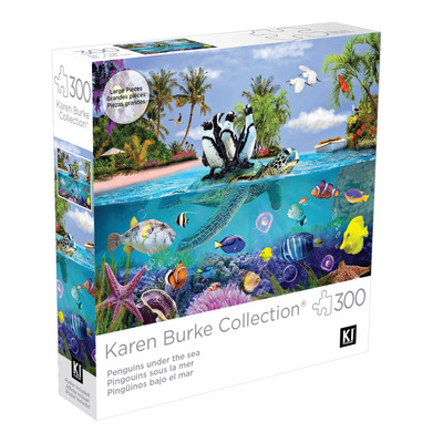 KI - Puzzle - Karen Burke - Penguins Under the Sea, 300 pcs