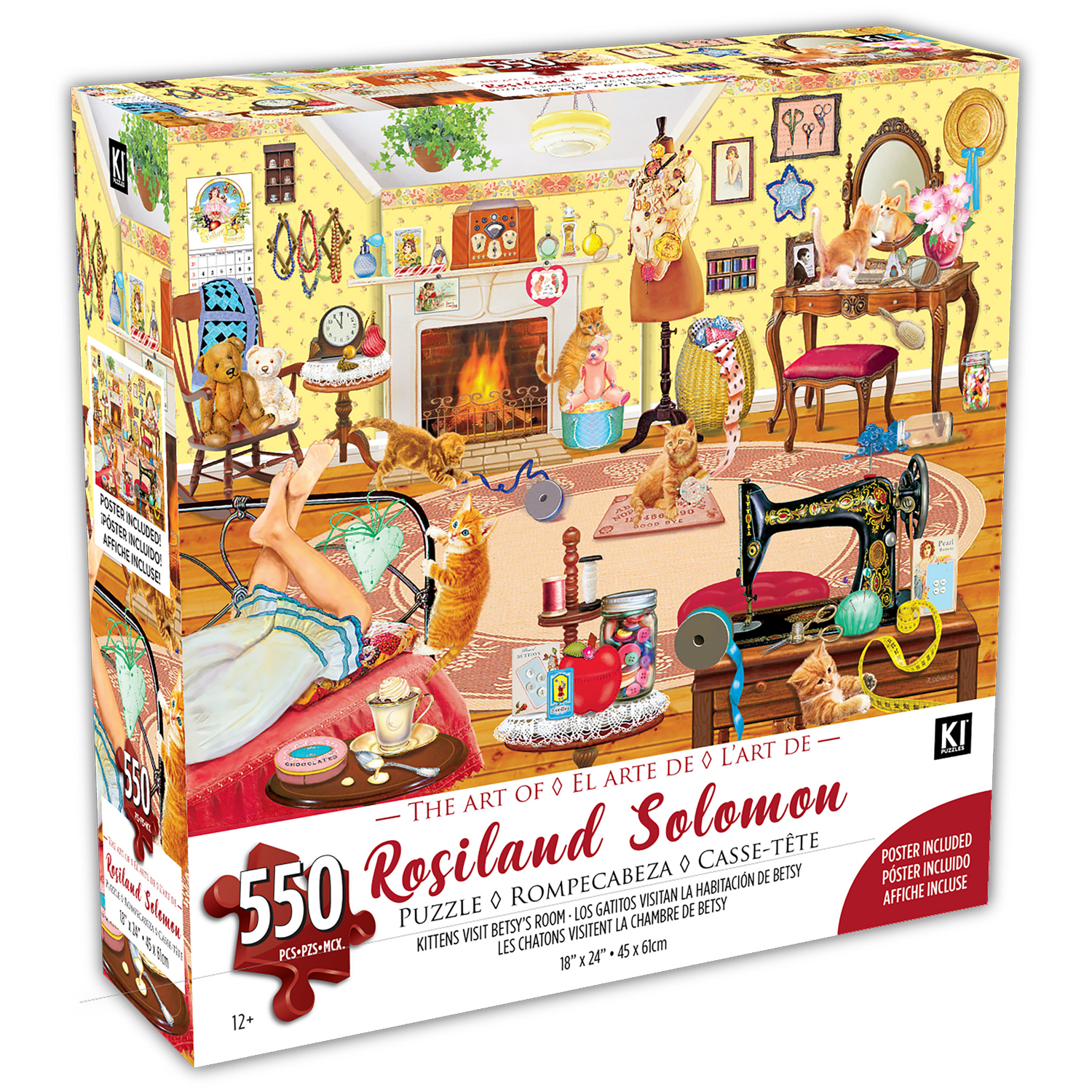 KI - Puzzle, Rosiland Solomon, Kittens visit Betsy's room, 550 pcs