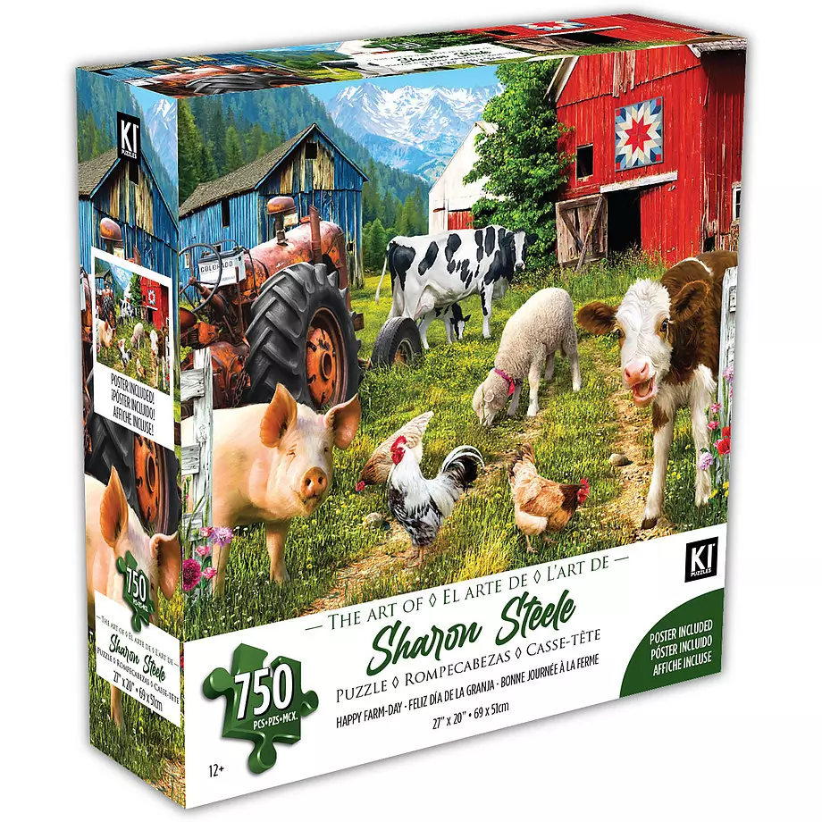 KI - Puzzle, Sharon Steele, Happy farm day, 750 pcs