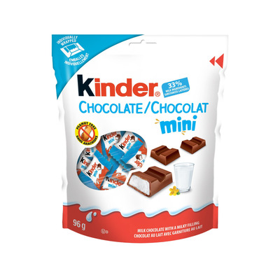 Kinder - Chocolate/Chocolat Mini - Chocolat au lait avec garniture au lait, 96g