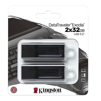 Kingston - DataTraveler Exodia 32GB USB 3.2 Flash Drive - PK. of 2