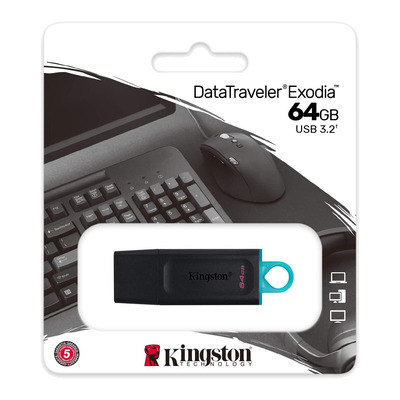 Kingston - DataTraveler Exodia 64GB USB 3.2 flash drive