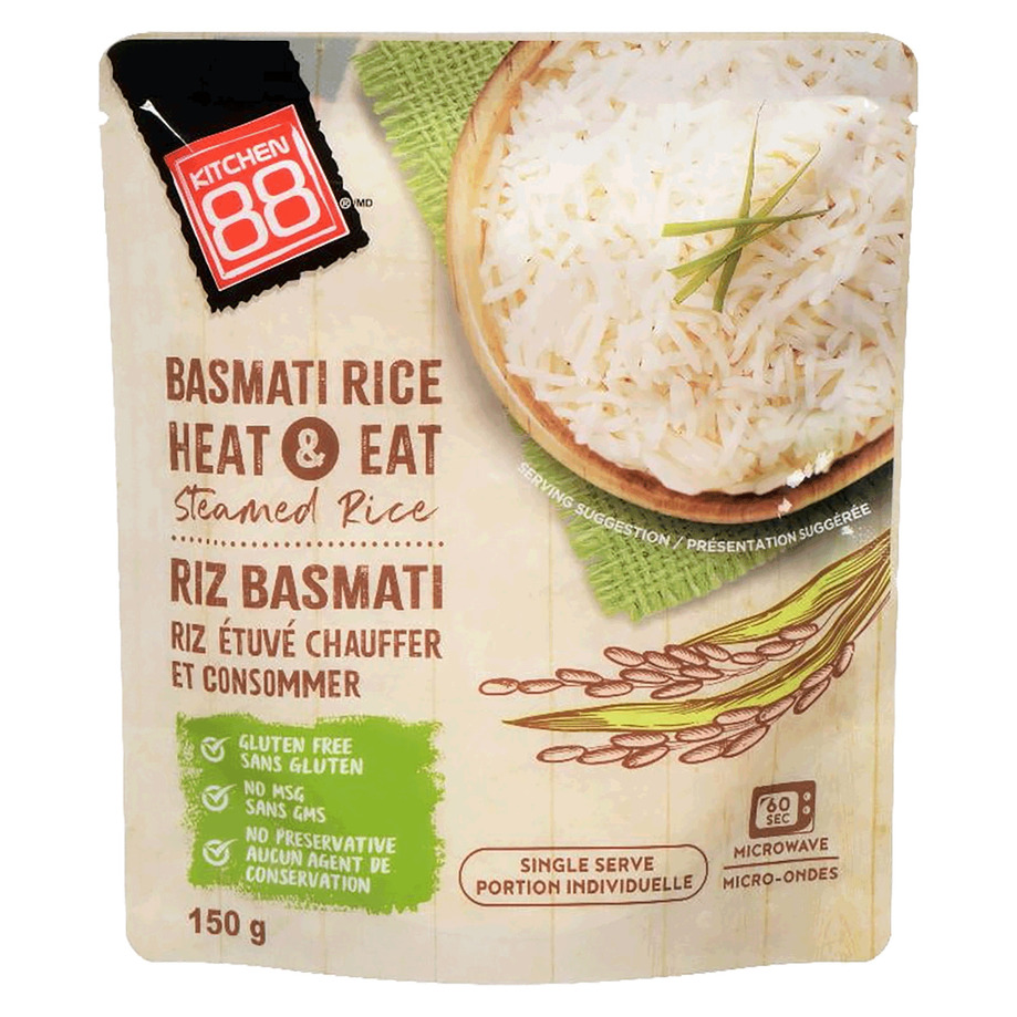 Kitchen 88 - Riz basmati étuvé à chauffer et consommer, 150g