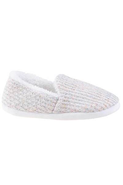 Knit slippers with sherpa lining - Off white