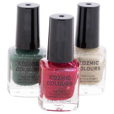 Kozmic Colours - Mini nail polish set, 3 pcs - Iced Red Velvet