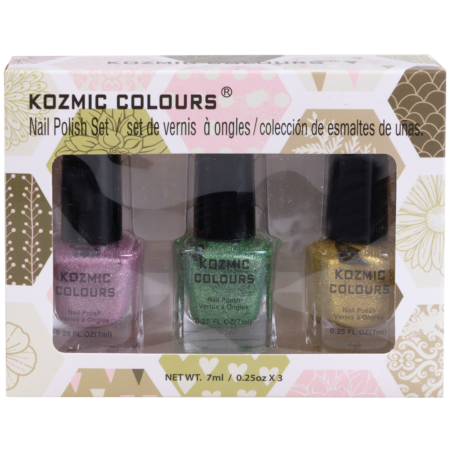 Kozmic Colours - Mini nail polish set, 3 pcs - My precious | Rossy