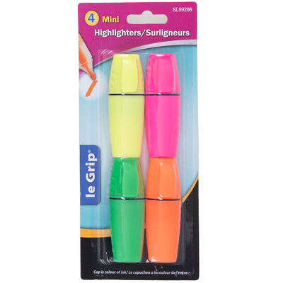 le Grip - Mini highlighters, pk. of 4