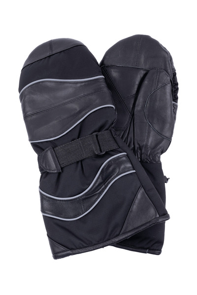 Leather and nylon mitts