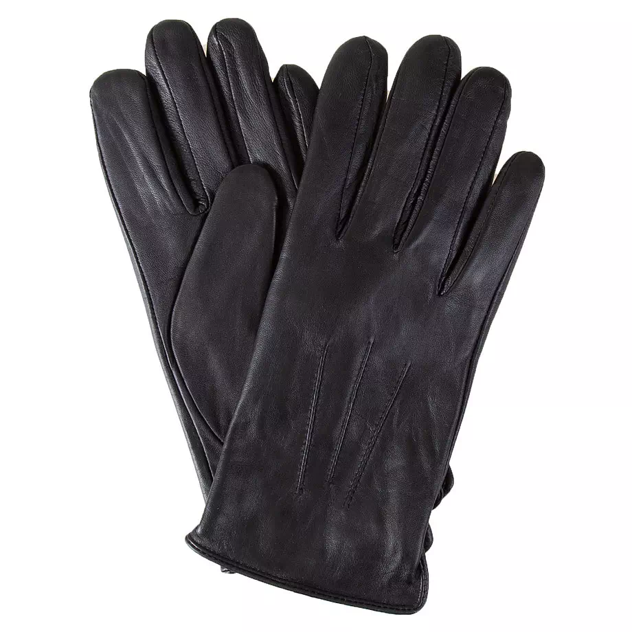 Leather gloves with stitched darts, large (L)