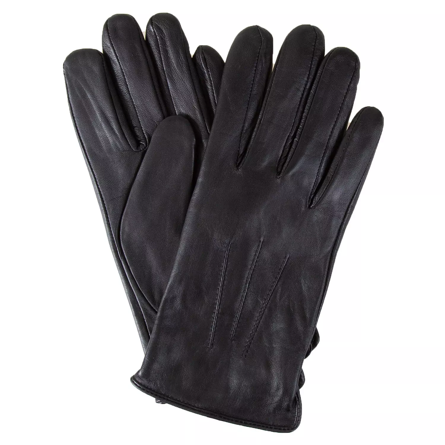Leather gloves with stitched darts, medium (M)