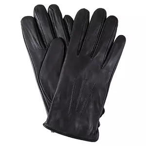Leather gloves with stitched darts