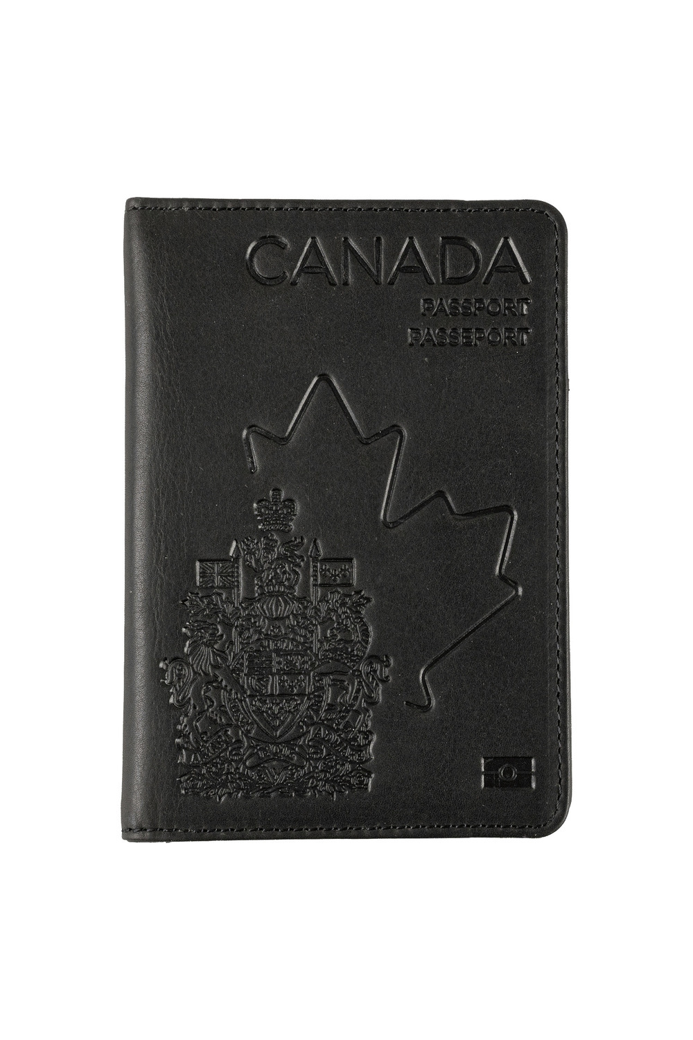 Leather RFID-blocking Canada passport holder