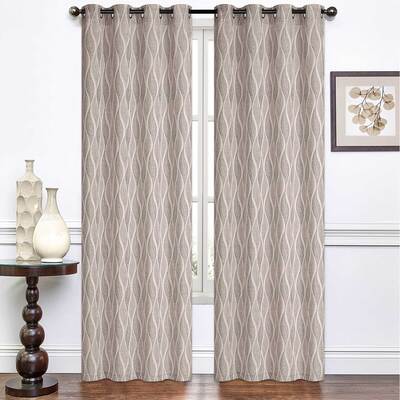 LENNOX - Wrinkle-free jacquard woven panel with metal grommets, 54"x84"