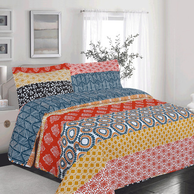 LEONIDAS - Printed cotton quilt set - Boho stripes